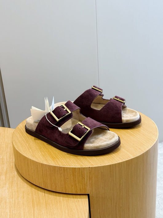 Brown Suede Buckle Double Strap - Men's