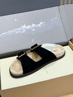 Brown Suede Cork Footbed Double Strap - Men's