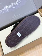 Brown Suede Cork Footbed Double Strap - Men's