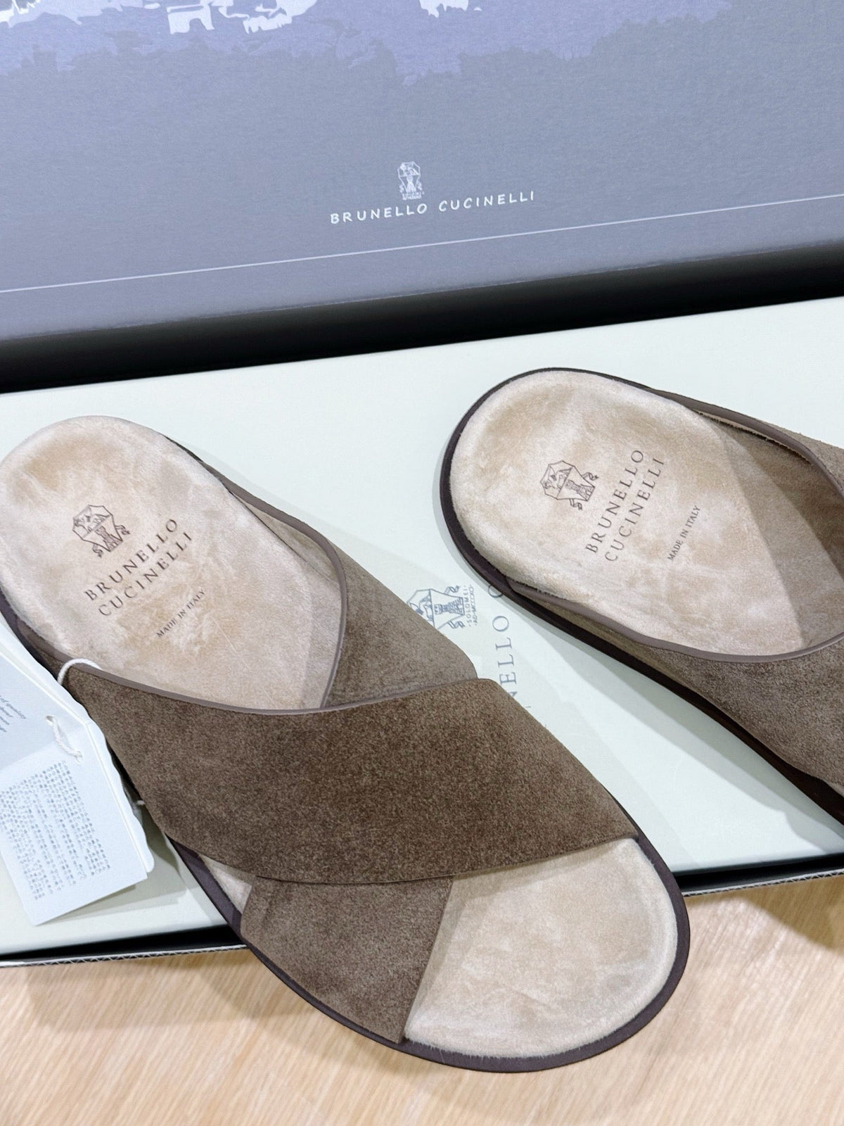 Brown Suede Plain Crossover - Men's