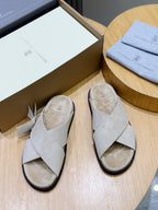 Brown Suede Plain Crossover - Men's