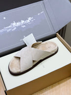 Brown Suede Plain Crossover - Men's