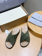 Brown Suede Plain Crossover - Men's