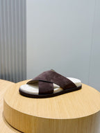 Brown Suede Plain Crossover - Men's