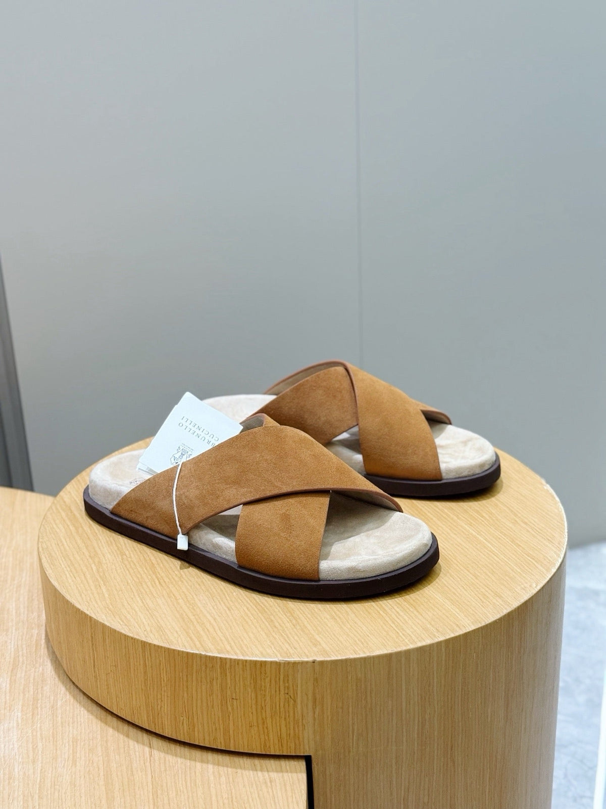 Camel Suede Plain Crossover - Men's