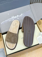 Brown Suede Contrast Footbed Crossover - Men's