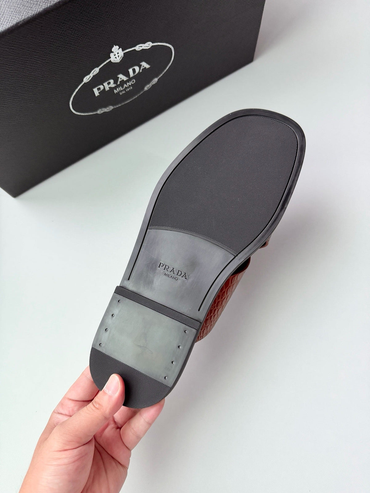 Black Leather Croc Crossover - Men's