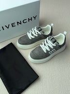 Grey Suede Contrast Sole Low-Top - Men's