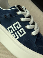Grey Suede Contrast Sole Low-Top - Men's