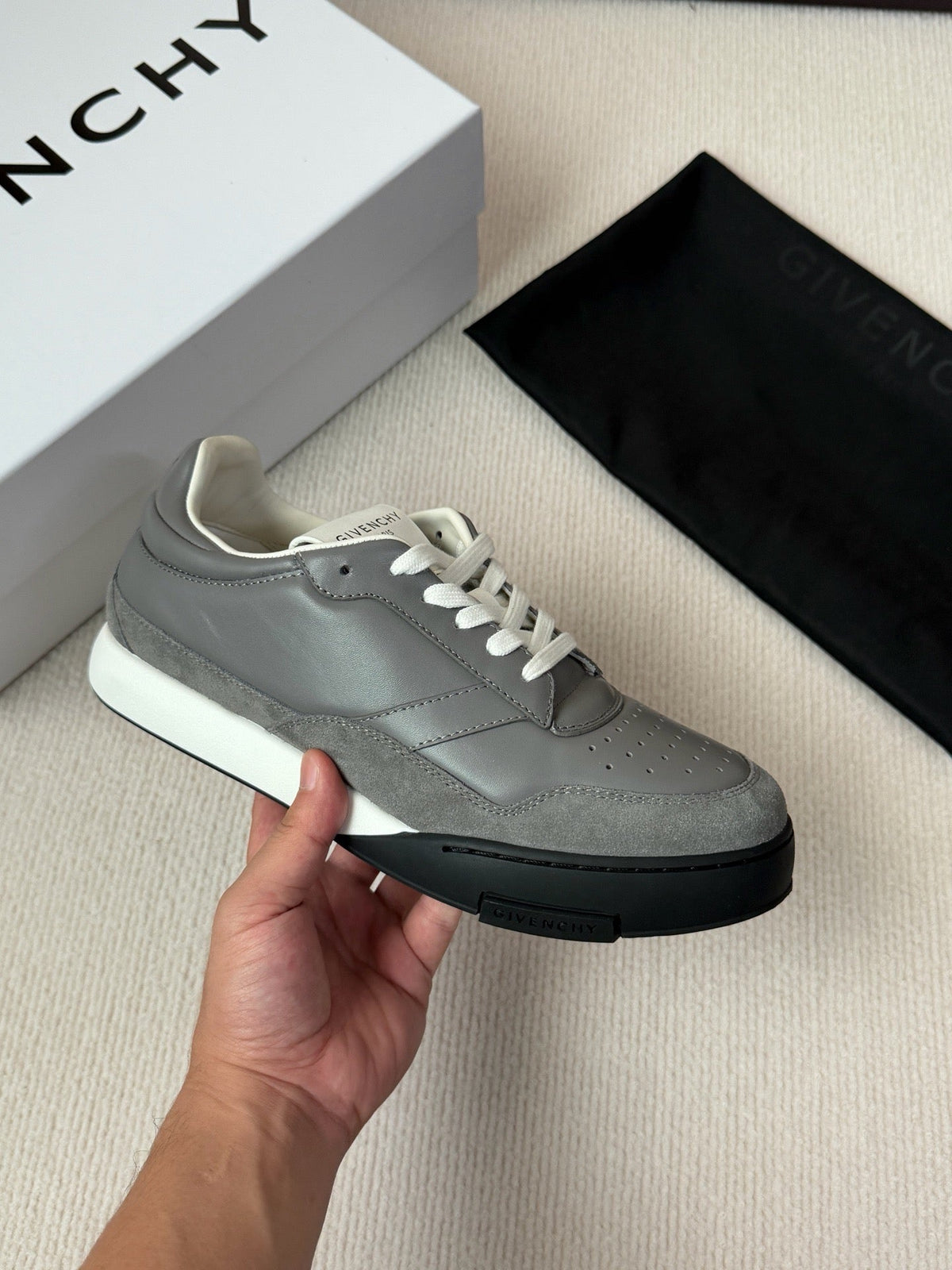 Grey Suede Contrast Sole Runner - Men's