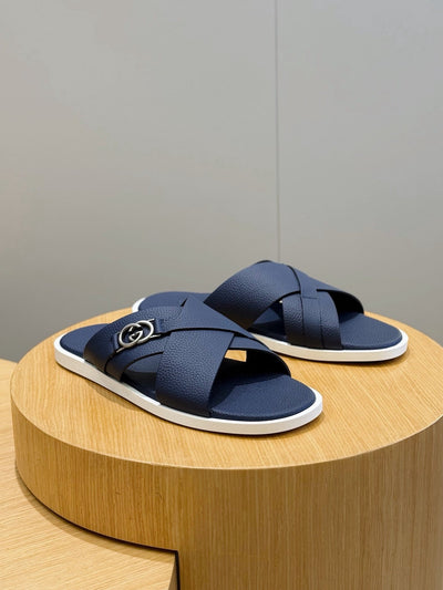 Navy Canvas Monogram Crossover - Men's