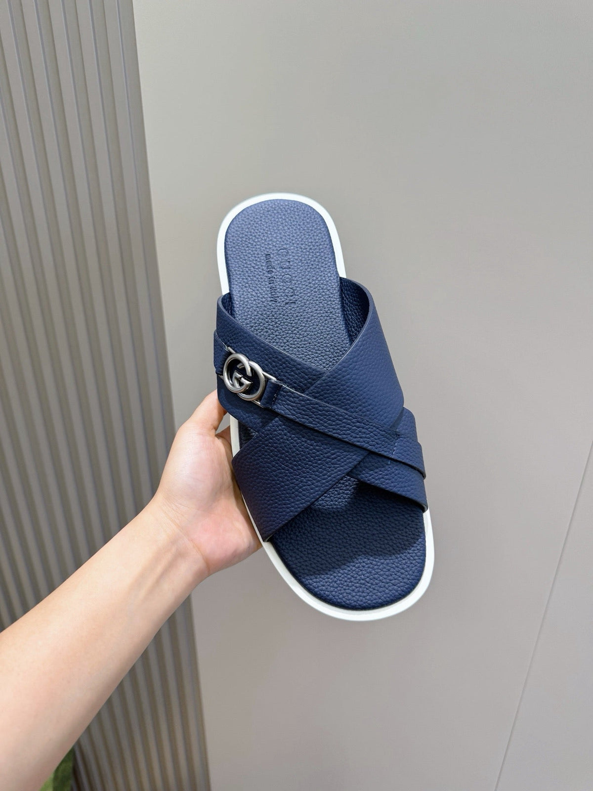 Navy Canvas Monogram Crossover - Men's