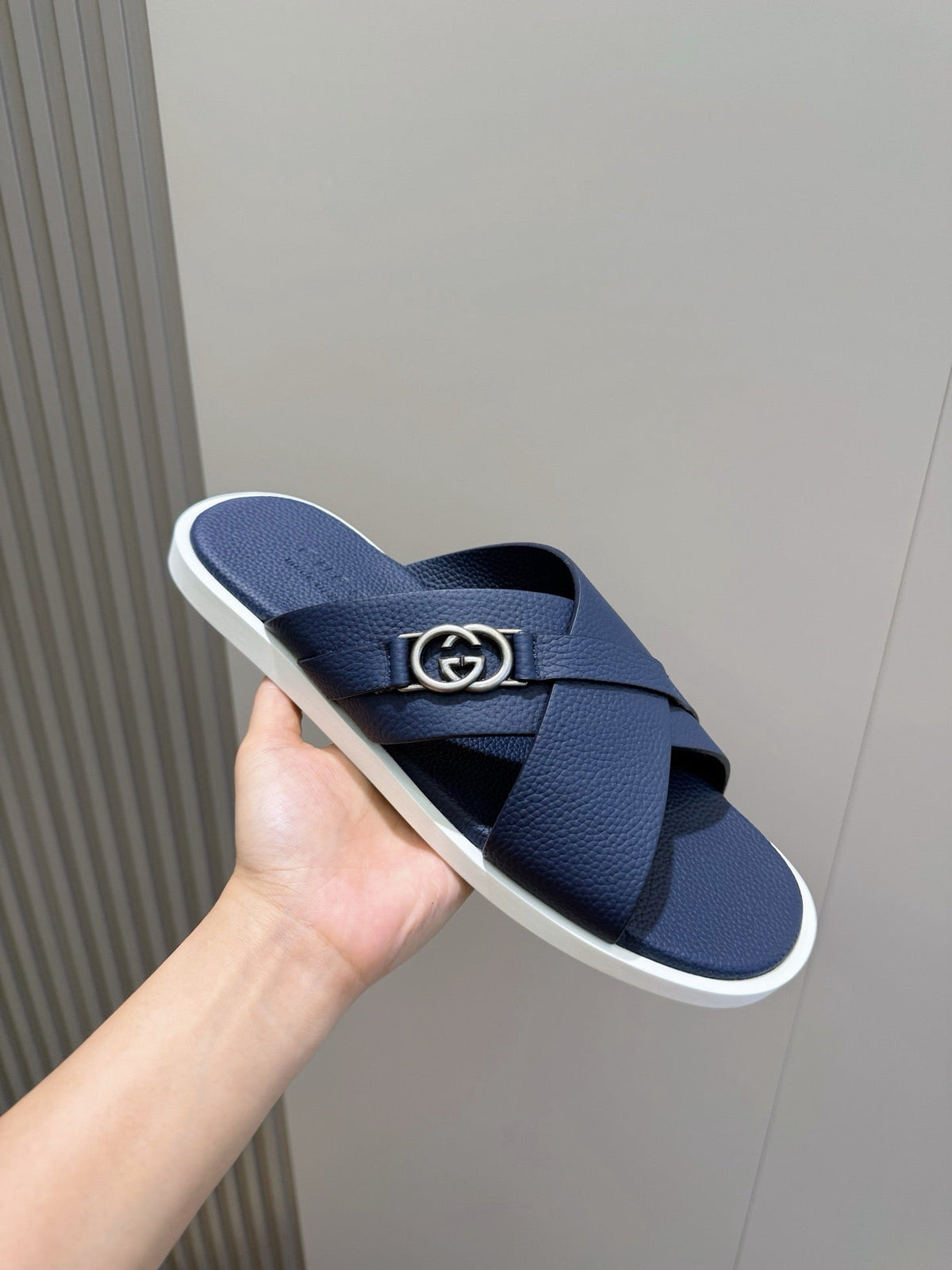 Navy Canvas Monogram Crossover - Men's