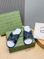 Navy Canvas Denim Monogram Crossover - Men's