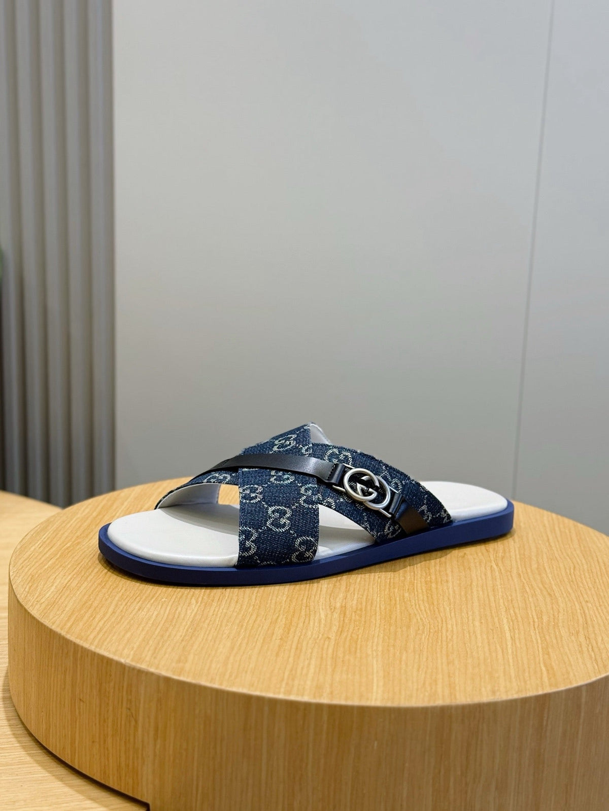 Navy Canvas Denim Monogram Crossover - Men's