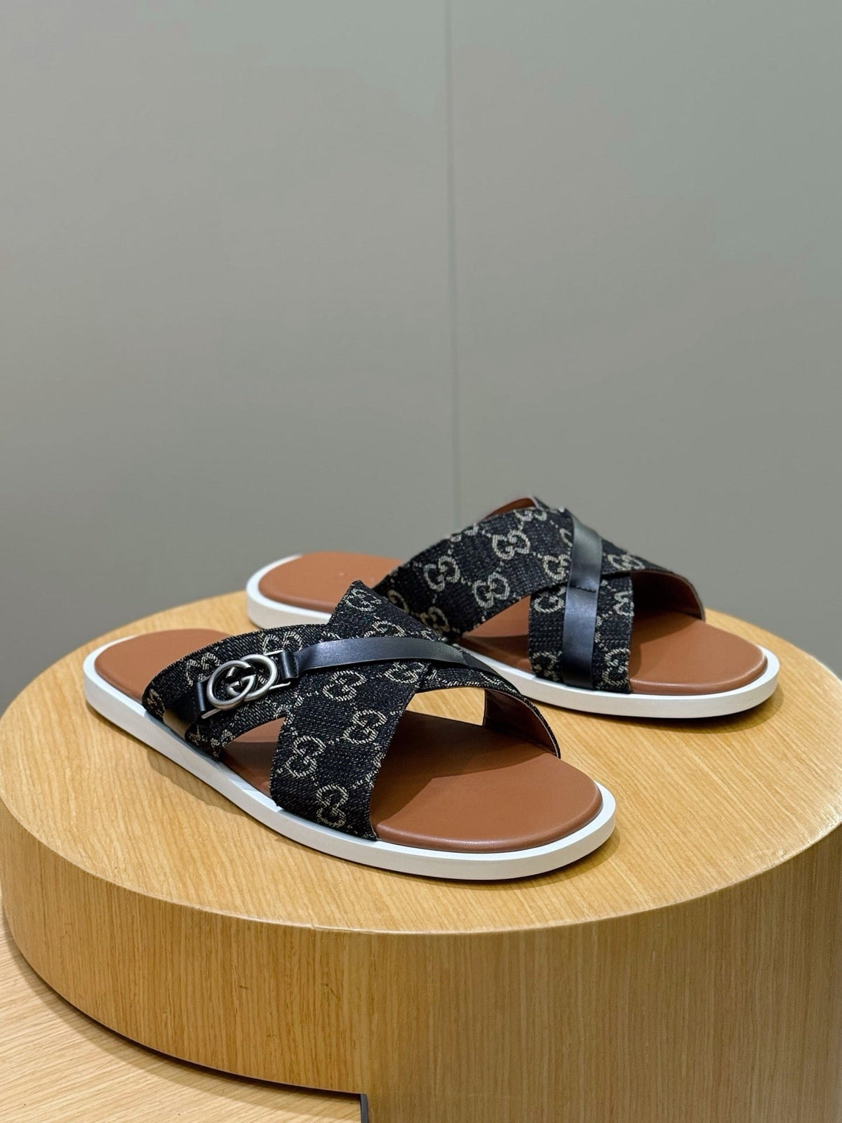 Navy Canvas Denim Monogram Crossover - Men's
