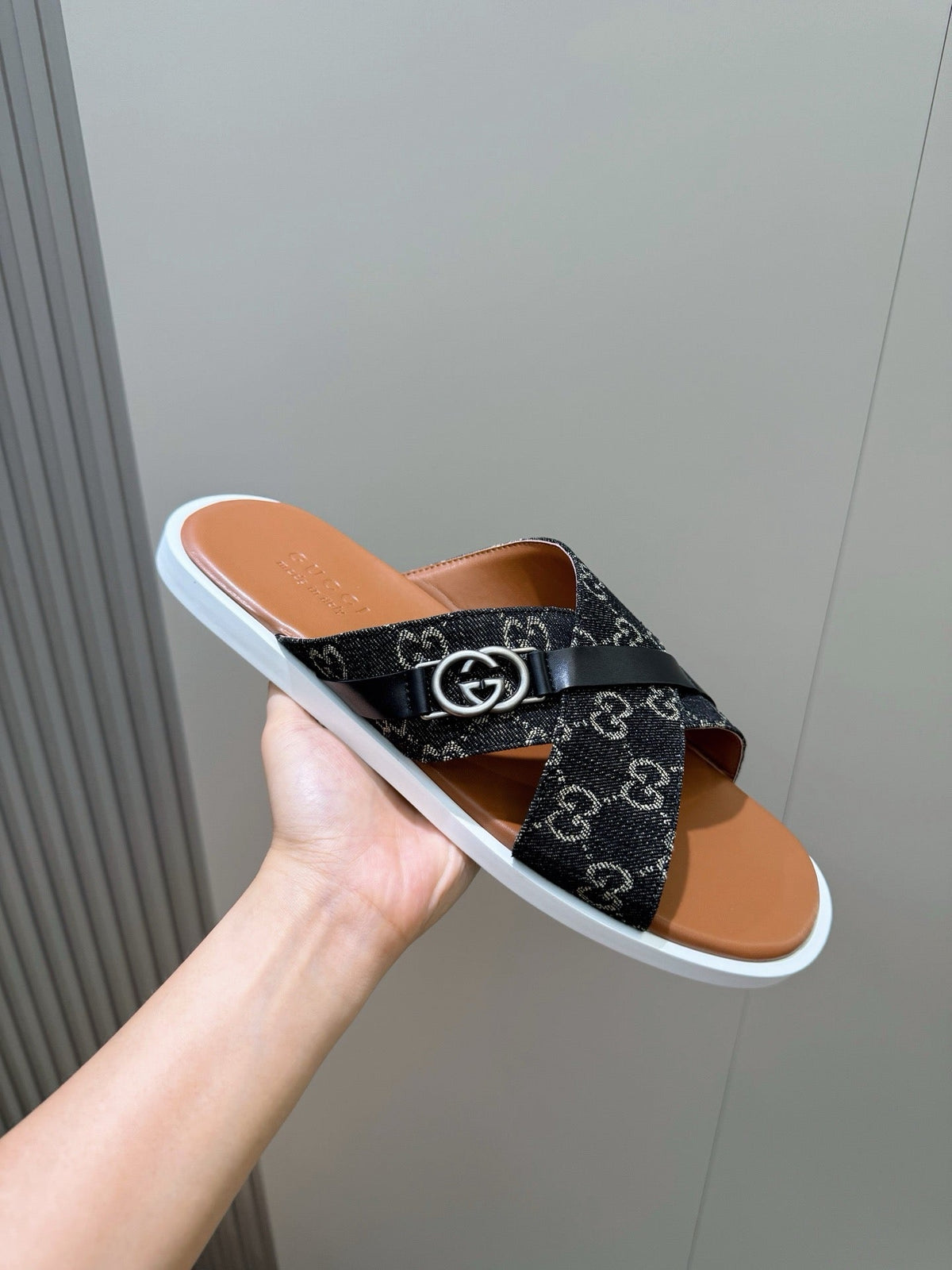 Navy Canvas Denim Monogram Crossover - Men's
