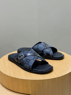 Navy Canvas Denim Monogram Crossover - Men's