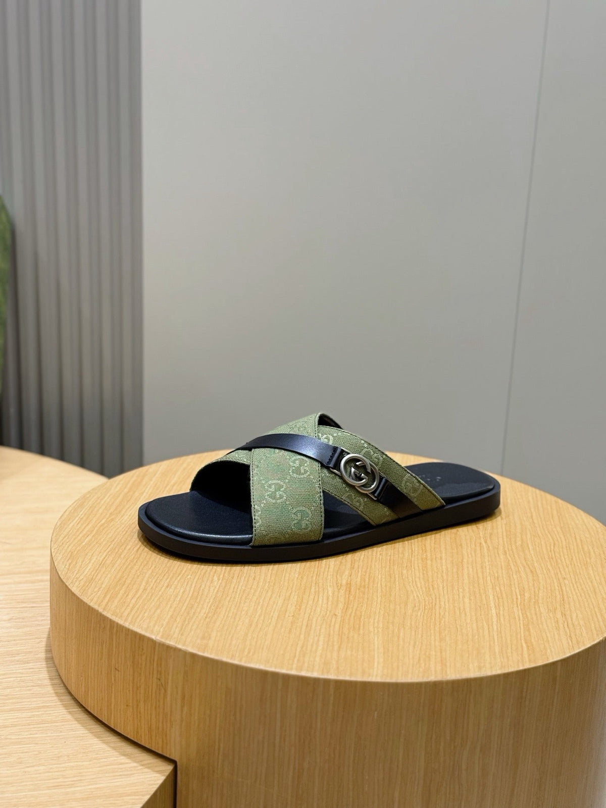 Navy Canvas Jacquard Crossover - Men's