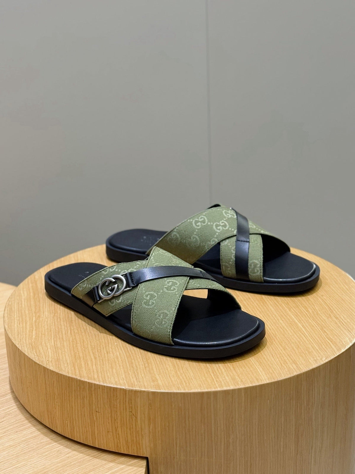 Navy Canvas Jacquard Crossover - Men's