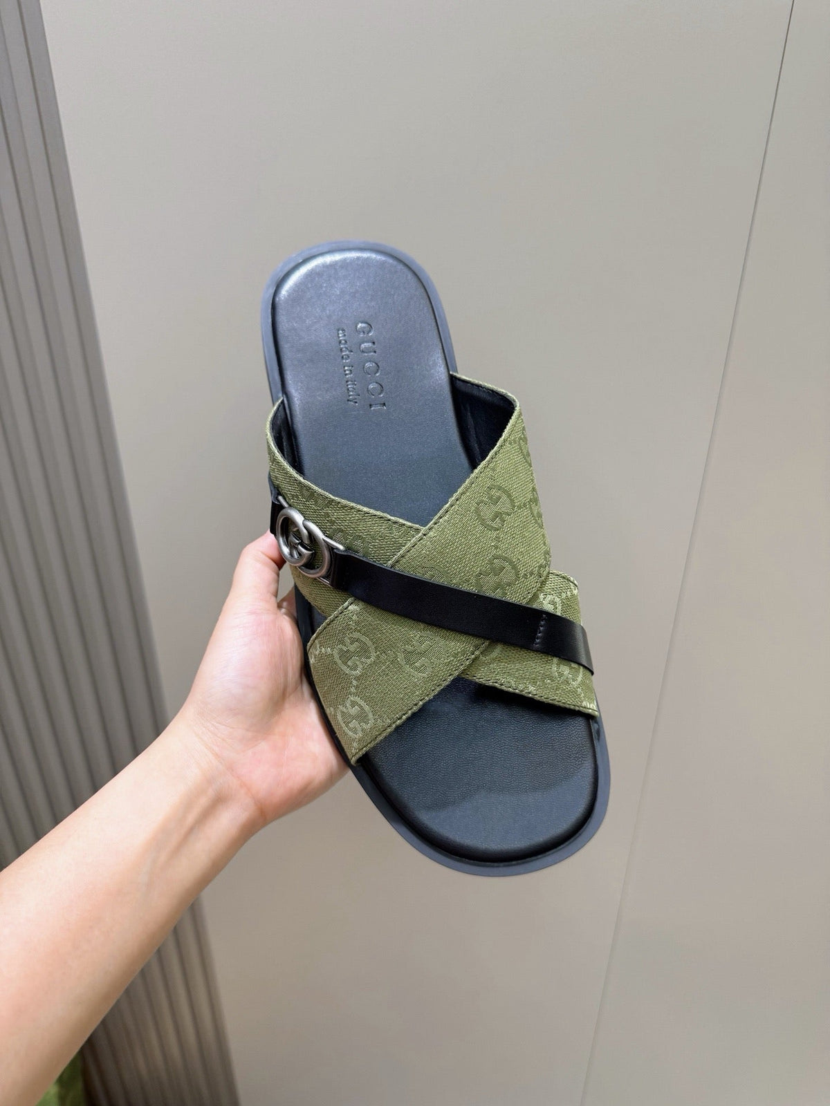 Navy Canvas Jacquard Crossover - Men's