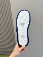 Blue Canvas Monogram Print Crossover - Men's