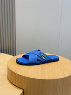 Blue Canvas Monogram Print Crossover - Men's