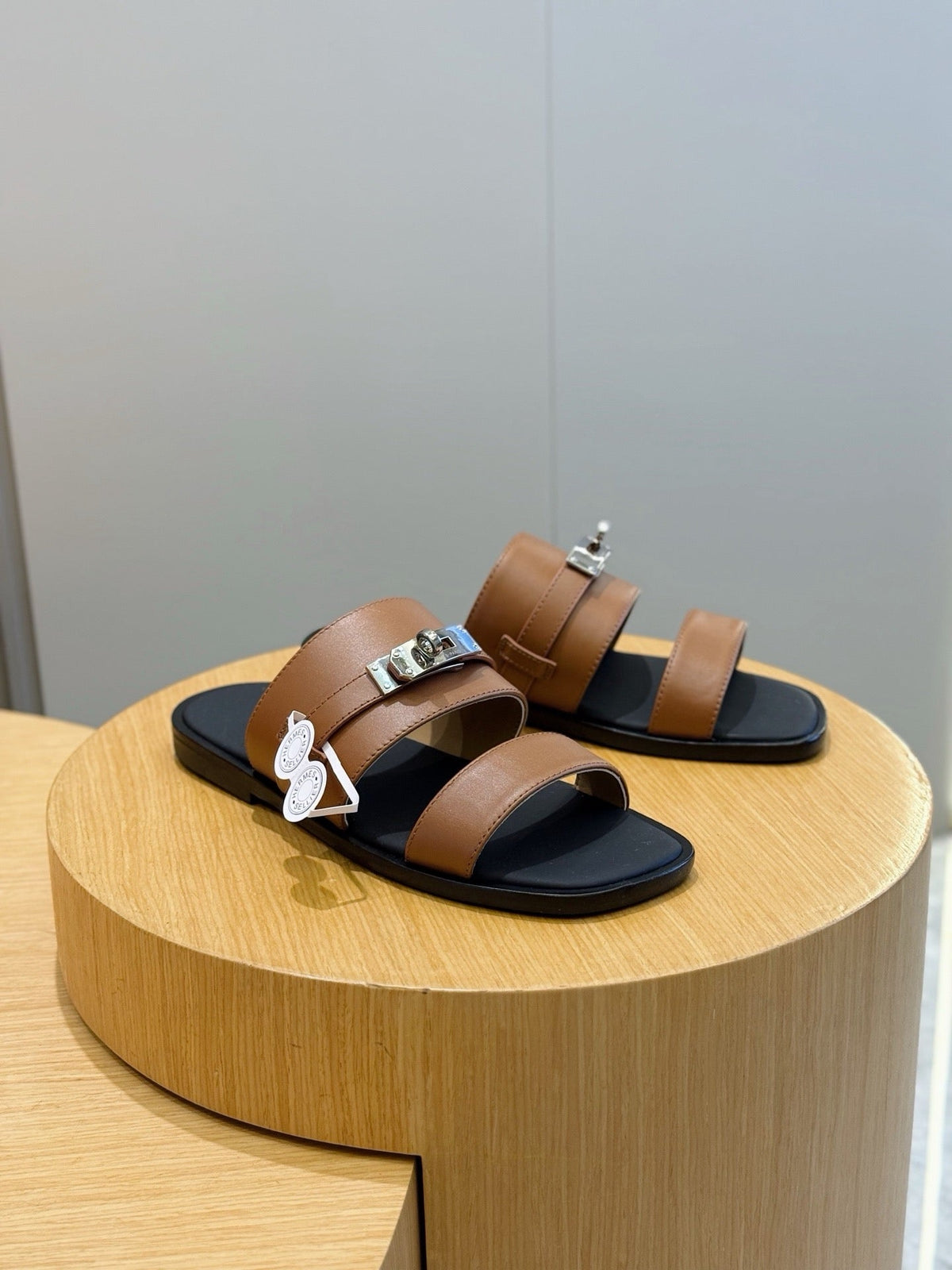 Black Leather Two-Tone Double Strap - Men's