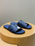 Blue Leather Cutout Single Band - Men's