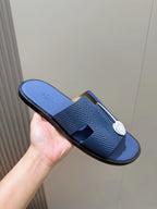 Blue Leather Cutout Single Band - Men's