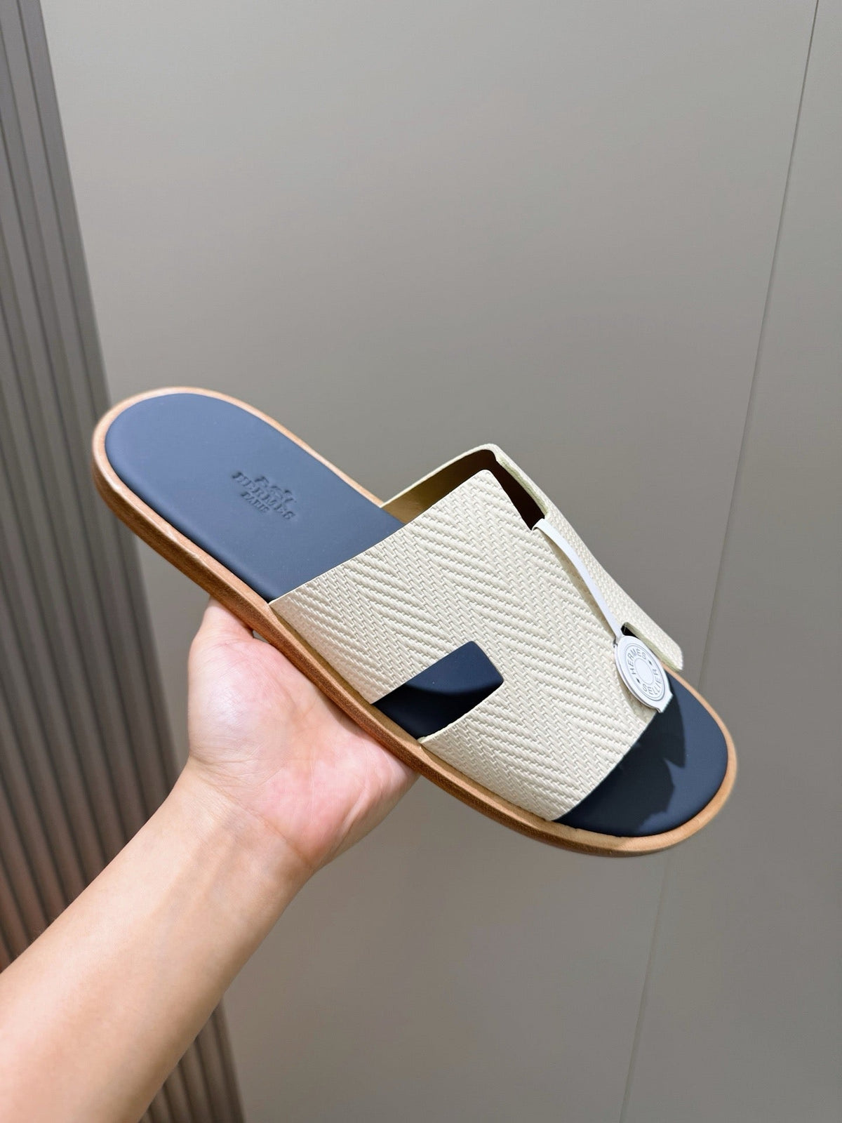 Blue Leather Cutout Single Band - Men's