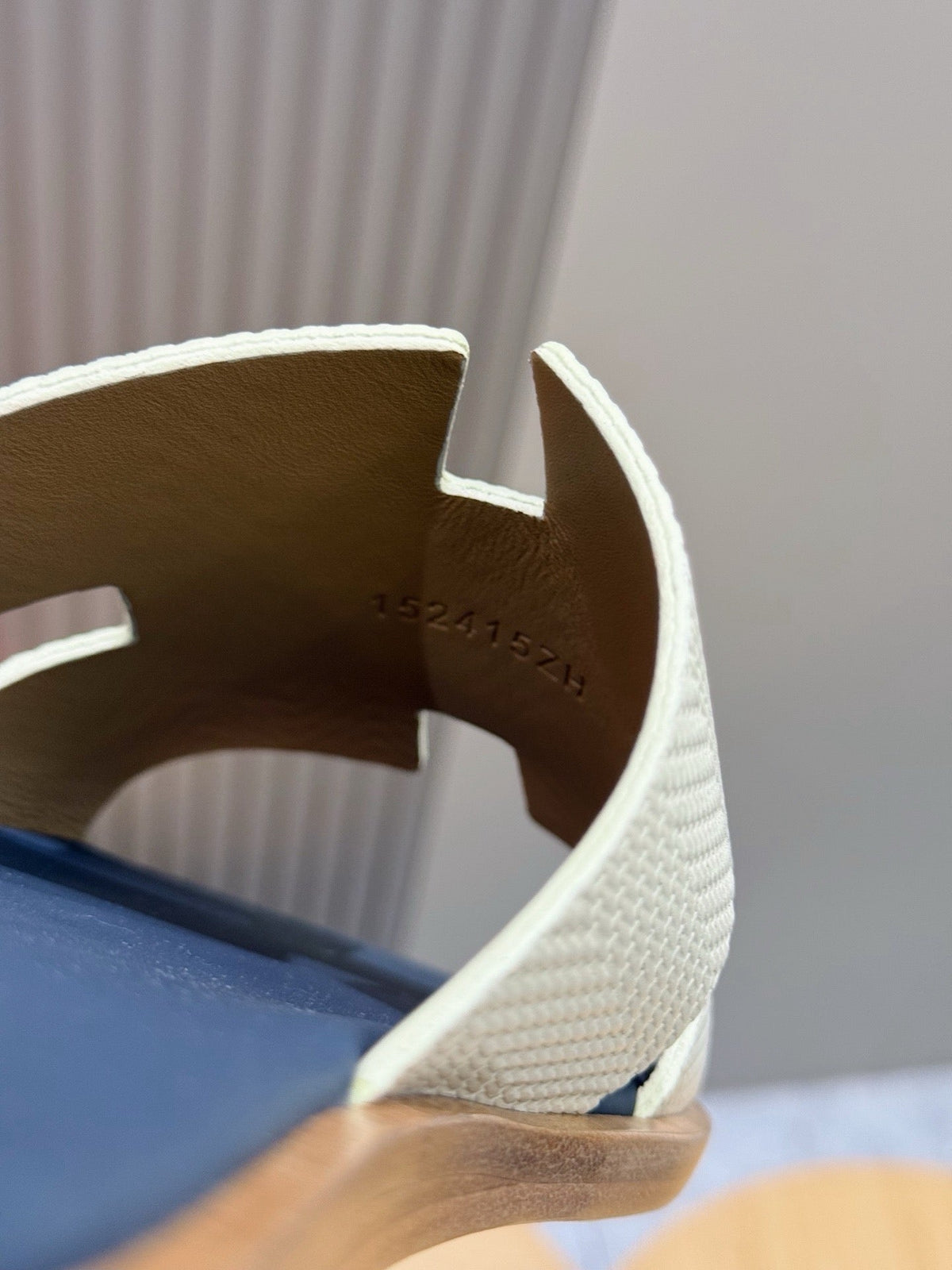 Blue Leather Cutout Single Band - Men's