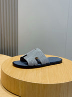 Blue Leather Cutout Single Band - Men's