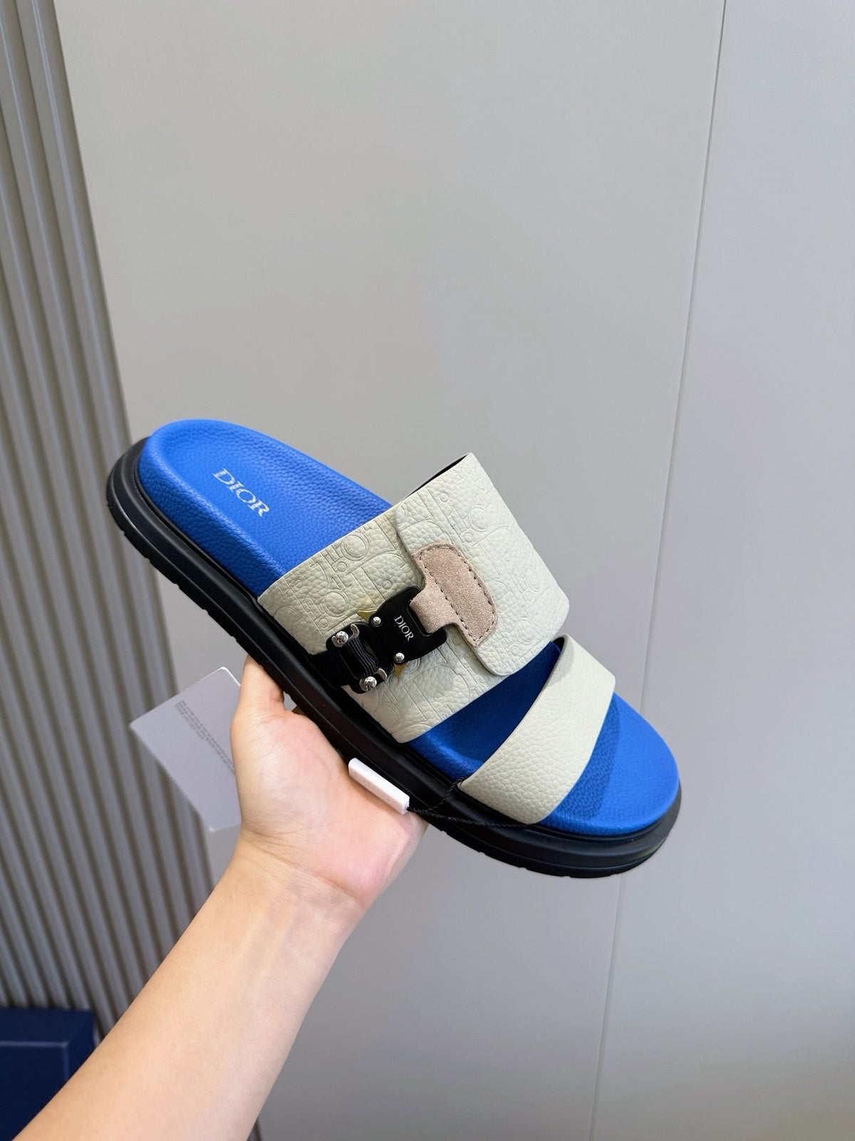 Blue Canvas Colourblock Double Strap - Men's