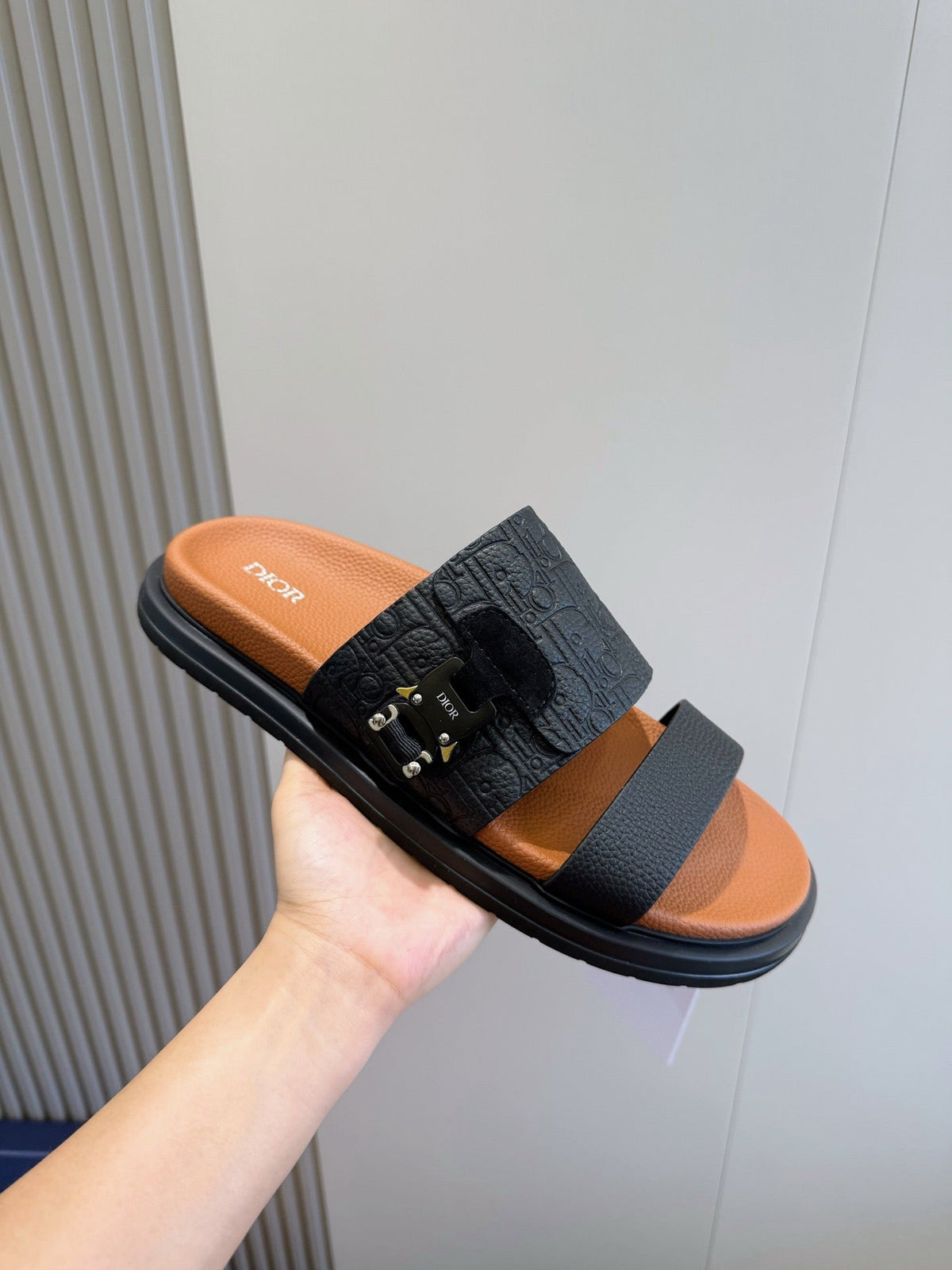 Blue Canvas Colourblock Double Strap - Men's