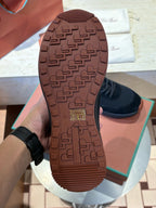 Beige Suede Panelled Runner - Men's