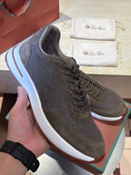 Beige Suede Panelled Runner - Men's