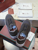 Beige Suede Panelled Runner - Men's