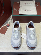 Beige Suede Panelled Runner - Men's