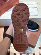 Beige Suede Panelled Runner - Men's