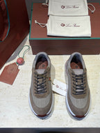 Beige Suede Panelled Runner - Men's