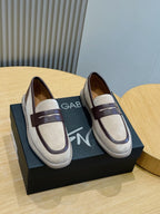 Navy Suede Contrast Strap Loafer - Men's