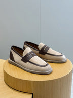 Navy Suede Contrast Strap Loafer - Men's
