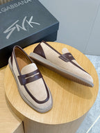 Navy Suede Contrast Strap Loafer - Men's