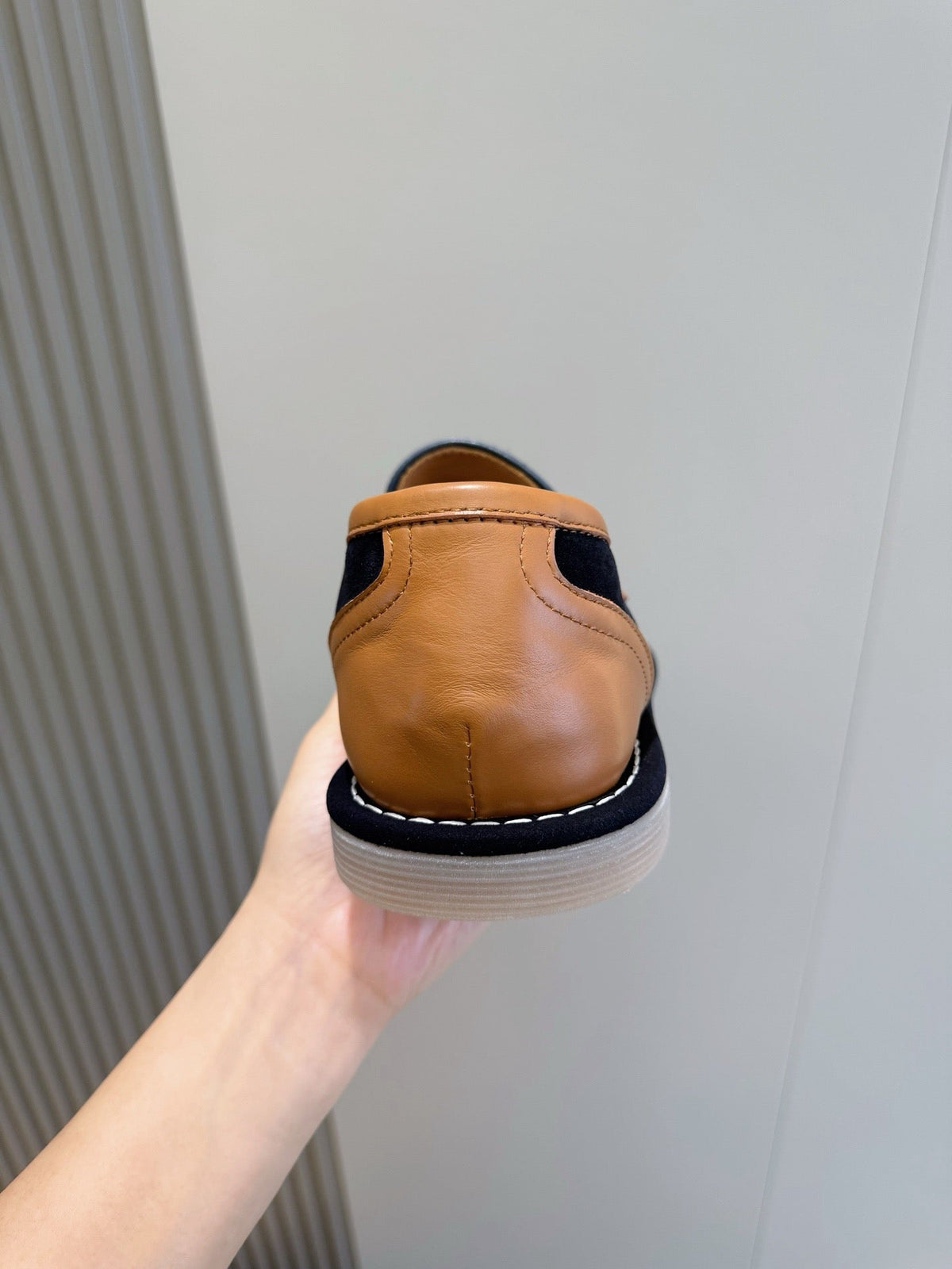 Navy Suede Contrast Strap Loafer - Men's