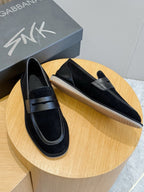 Navy Suede Contrast Strap Loafer - Men's