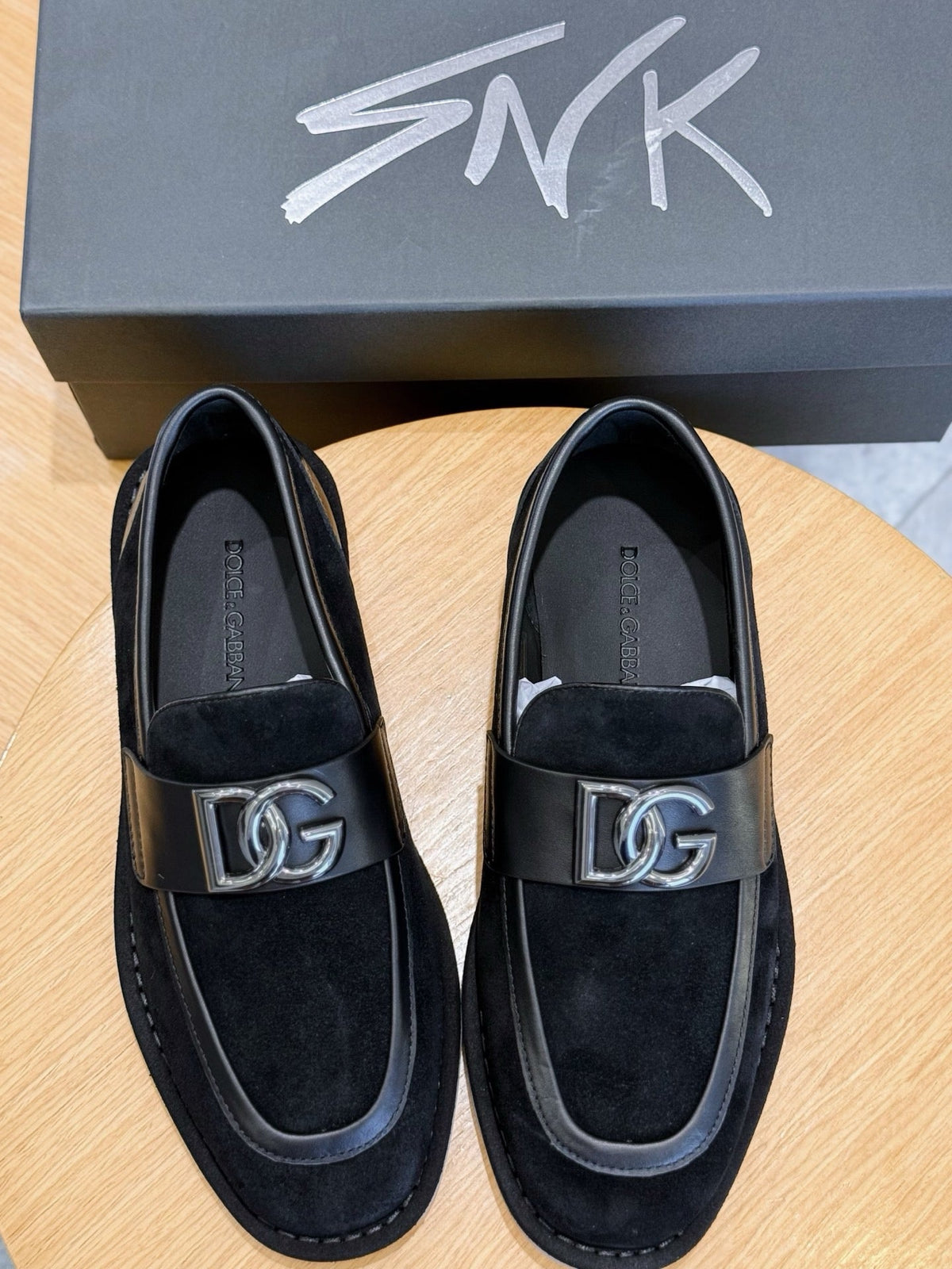 Navy Suede Contrast Strap Loafer - Men's
