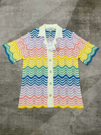 Pastel Chevron Knit Shirt - Men's