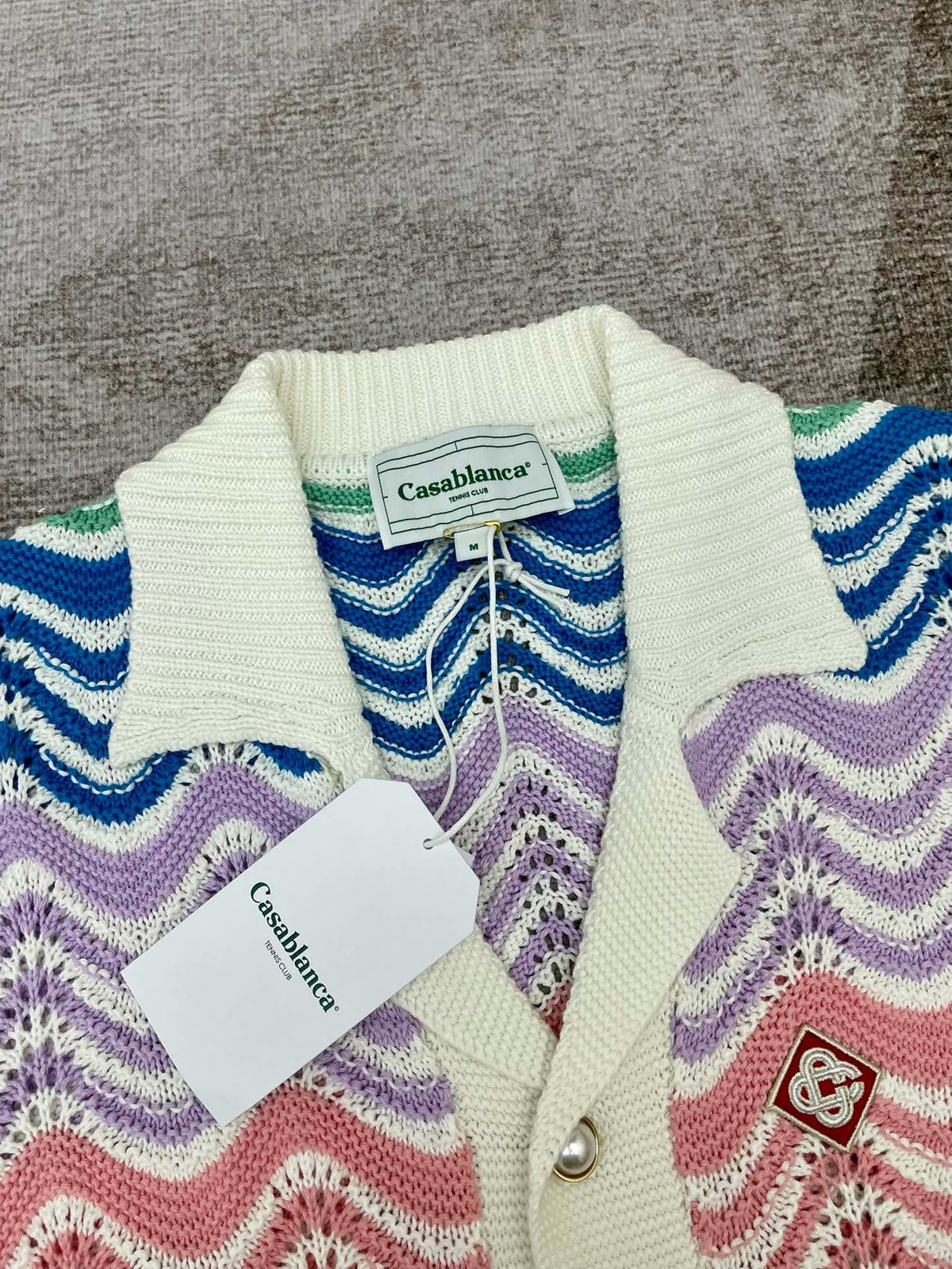 Pastel Chevron Knit Shirt - Men's