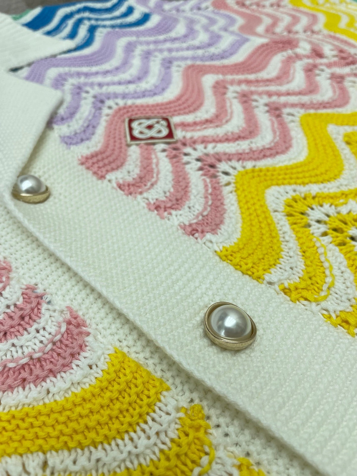 Pastel Chevron Knit Shirt - Men's